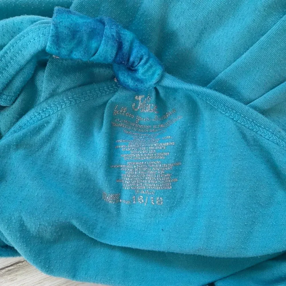 Justice blue tie dye set with mermaid graphic and text